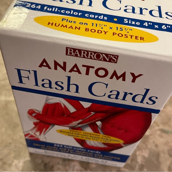 Barron’s Anatomy Flash Cards - 264 full-color cards - Picture 1 of 7